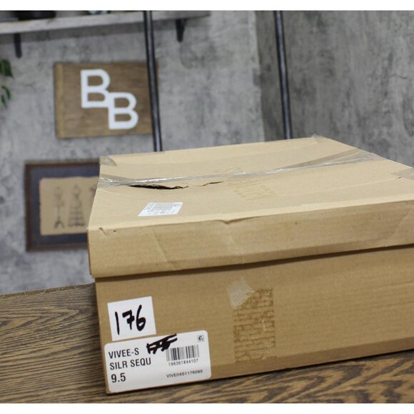 NWT Steve Madden Vivee Sequin Over-The-Knee Dress Boots Silver Sequin Gray 9.5M - Picture 12 of 13